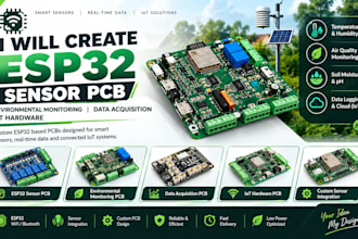 create esp32 sensor pcb, environmenta monitoring, data acquisition, iot hardware