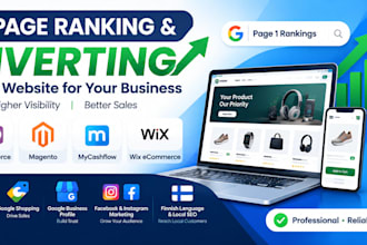 create woocommerce shopify magento mycashflow wix ecommerce website design
