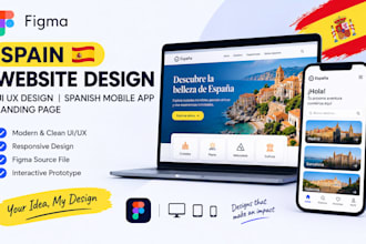do spain figma website design, UI UX design, spanish mobile app, landing page