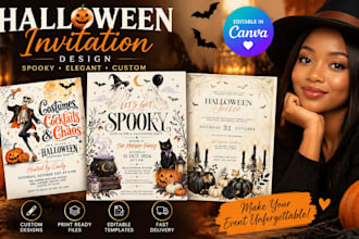 design halloween invitation spooky party invite halloween etsy pod