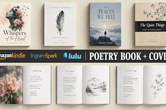 do poetry book formatting, poetry book design poetry book cover poetry editing