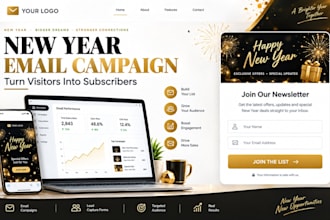 create a new year email campaign landing page signup opt in form lead form brand
