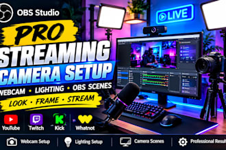 setup webcam, lighting and camera scenes for streaming