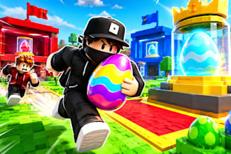develop a full roblox game, scripter, builder, developer, steal an egg and map