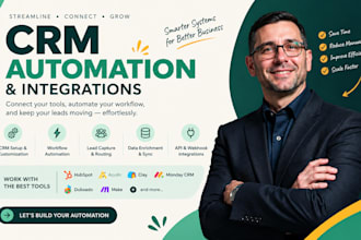 setup CRM automation with clay, hubspot, apollo io and monday CRM