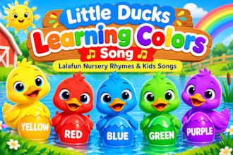 create a fun 2d animal train nursery rhyme for toddlers to learn colors
