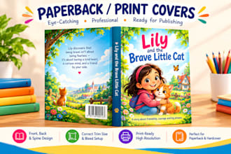 design a children book cover, picture book cover and KDP paperback