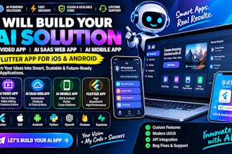 ai video app ai saas web app ai mobile app flutter app for ios, andriod
