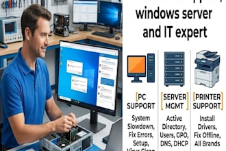 be your remote PC support, windows server and it expert
