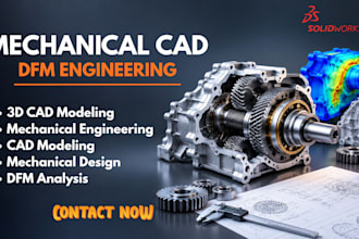 do 3d mechanical engineering, cad modeling, rendering and dfm analysis