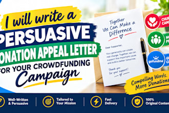 write a persuasive donation appeal letter for your crowdfunding campaign
