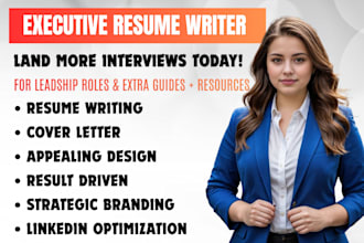 write your senior executive resume, CV, cover letter and optimize your linkedin