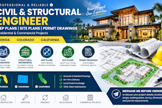 civil and structural engineer mep plan site plan permit in florida colorado ca