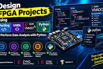design fpga projects using verilog vhdl,xilinx vivado,python prog data analysis