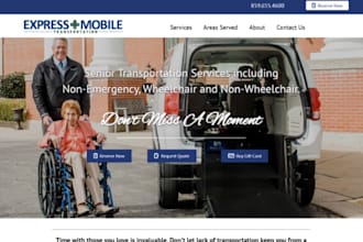 build wix nemt website senior transportation medical transportation website