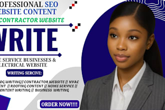write SEO website content for plumbing hvac roofing and home service business