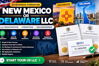 register your new mexico or delaware llc assist with ein for non US resident
