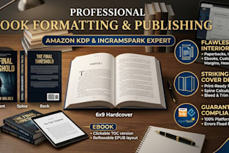do book formatting, amazon kdp paperback formatting and book publishing