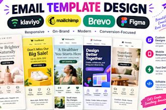 create figma email template and html email designs klaviyo mailchimp and brevo