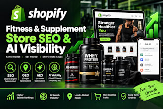 do shopify supplement store SEO GEO aeo for ai visibility fitness aeo geo