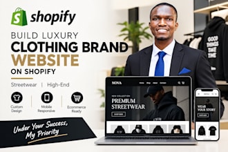 build luxury clothing brand website on shopify streetwear highend
