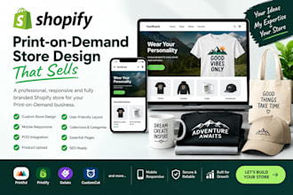 build shopify print on demand store or printify printful