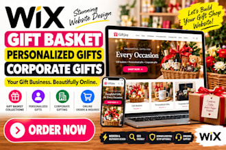 create wix gift basket personalized gifts corporate gifts website design setup