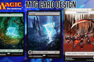 design custom mtg card illustration, tcg, commander edh, playing card game