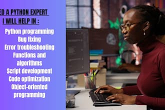 do debug, fix python code, scripts, and programming errors
