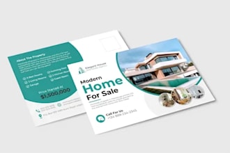 design a business postcard, promotional flyer and direct mailer