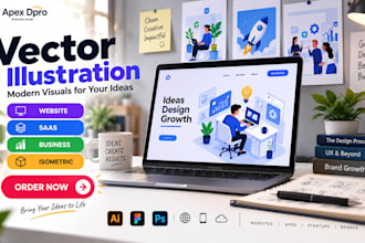 create modern vector website saas isometric business landing page illustration