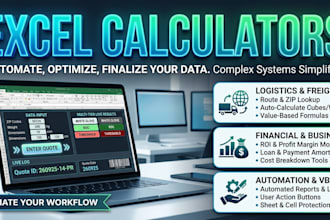 build automated excel calculators, dynamic formulas, and vba macros