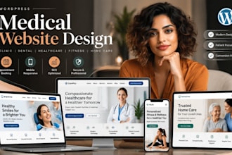 design medical healthcare website build fitness clinic dental home care website