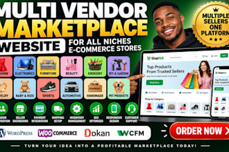 build a multi vendor marketplace website for ecommerce stores and online sellers