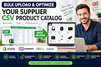 bulk upload and optimize your supplier CSV product catalog