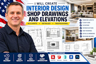 create interior design shop drawings and elevations