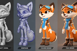 design a custom cartoon character, mascot, or avatar in 2d or 3d style