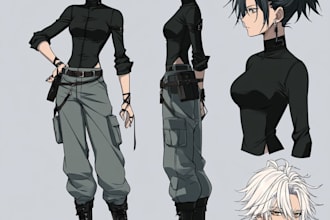 draw professional anime sheet