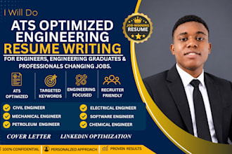 write an ats optimized engineering resume, CV, and cover letter