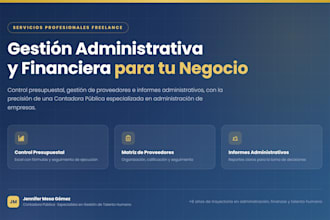 asistente virtual administrativa y financiera en español