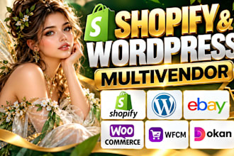 design multi vendor shopify website and wordpress ecommerce store
