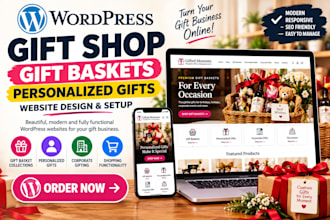 develop wordpress gift shop gift baskets personalized gifts website design setup