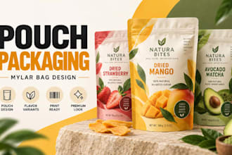 food pouch design mylar bag packaging creative artwork for consumer snack brands