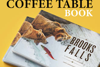 design a premium coffee table book, photo book, print book
