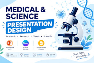 create modern medical, biology and microbiology presentation slides