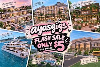 build a bloxburg mansion, hotel, yacht, plane, house, ect sale offer all builds