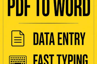 do data entry, PDF to word conversion and fast typing