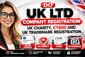 do uk ltd company registration, uk charity, ct600 and uk trademark registration
