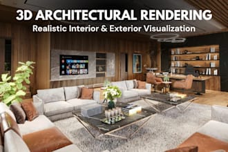 do 3d architectural rendering, interior and exterior visualization