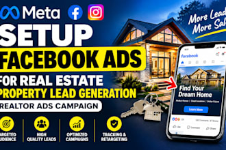 setup facebook ads for real estate property lead generation realtor ads campaign